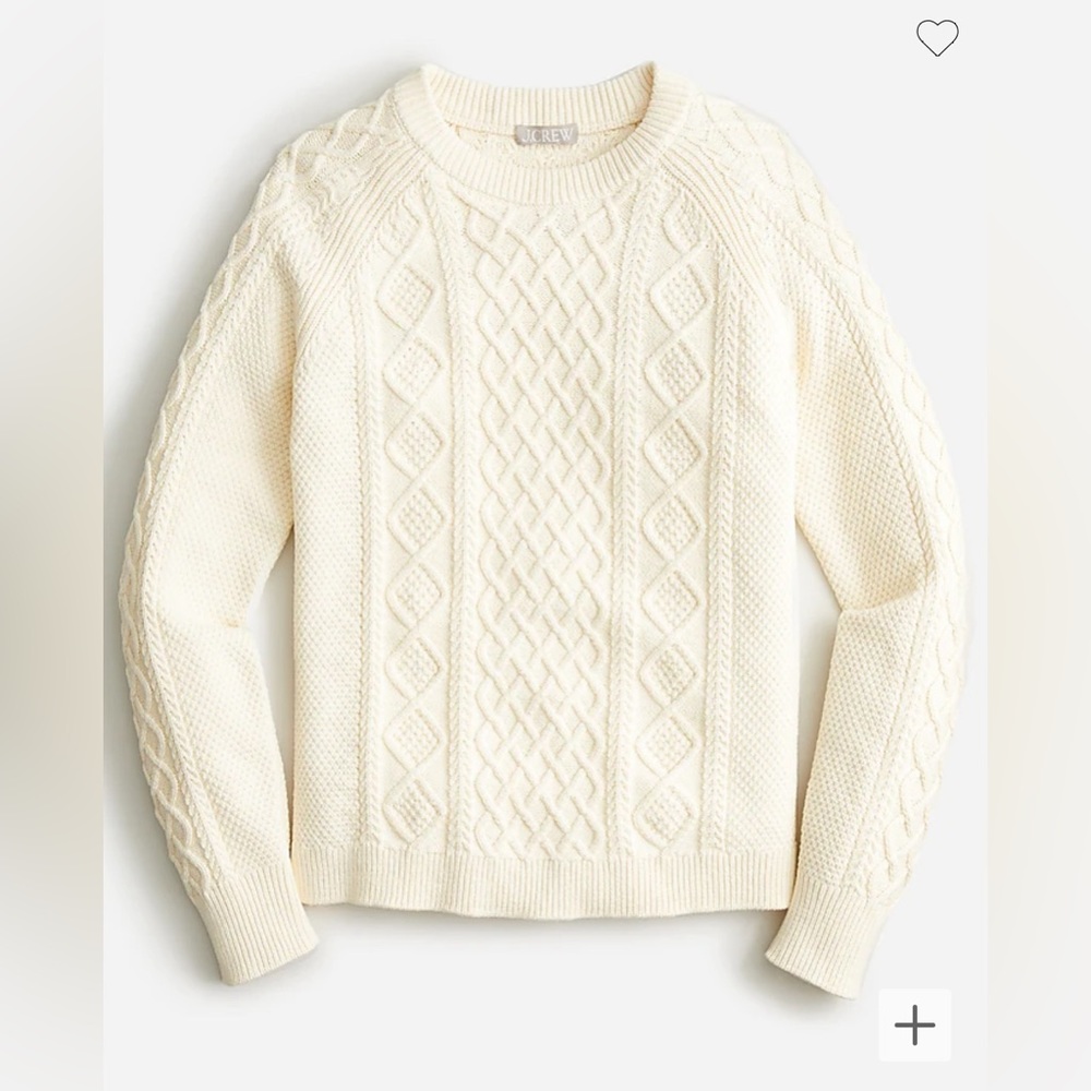 NWT JCrew cozy cable-knit sweater 100% cotton